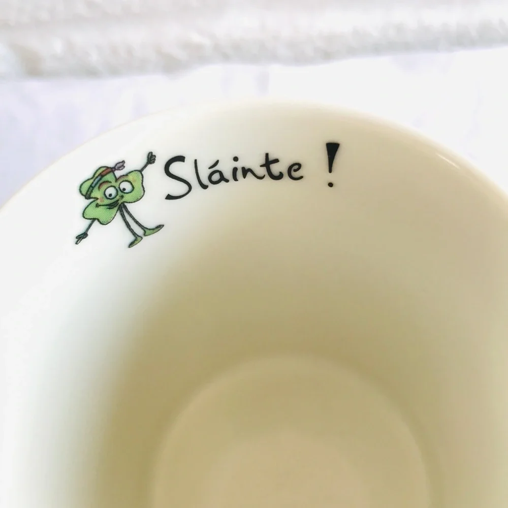 IRISH SHAMROCK TALES Mug Bone China Slainte! Coffee Tea Ireland